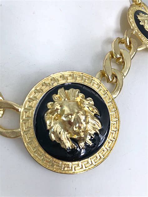 versace earrings lion|versace lock statement necklace.